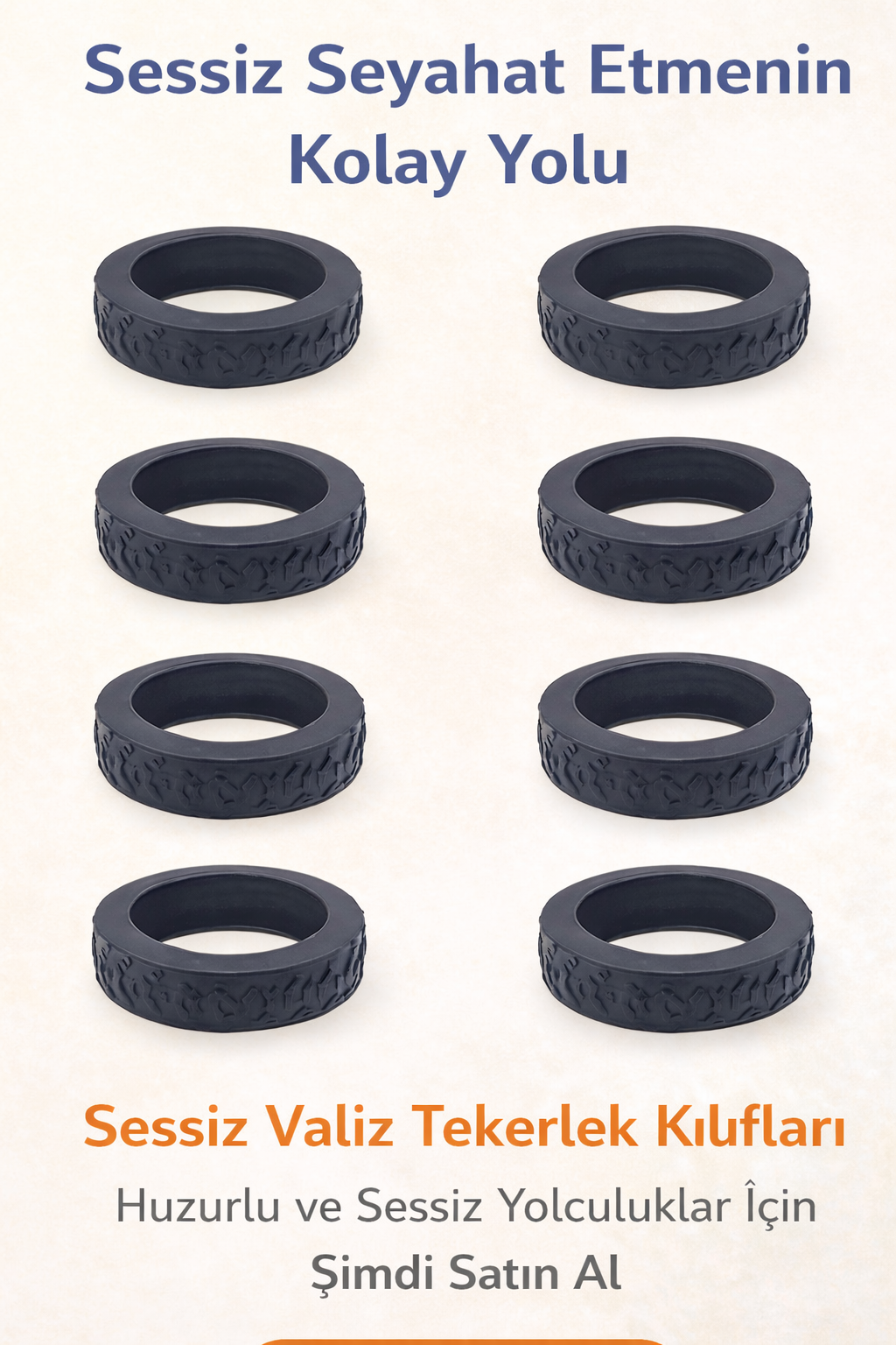 Sessiz ilerleyen bavul tekerlekleri, silikon tekerlek kılıfı detay görünüm